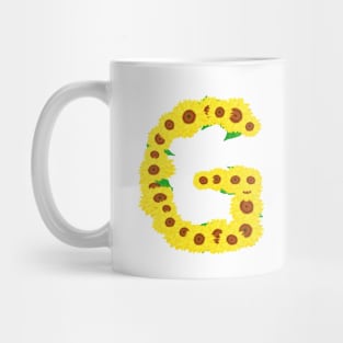 Sunflowers Initial Letter G (White Background) Mug
